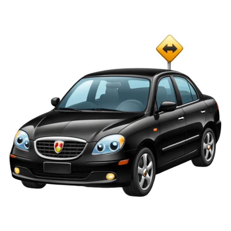 car in middle lane emoji sticker