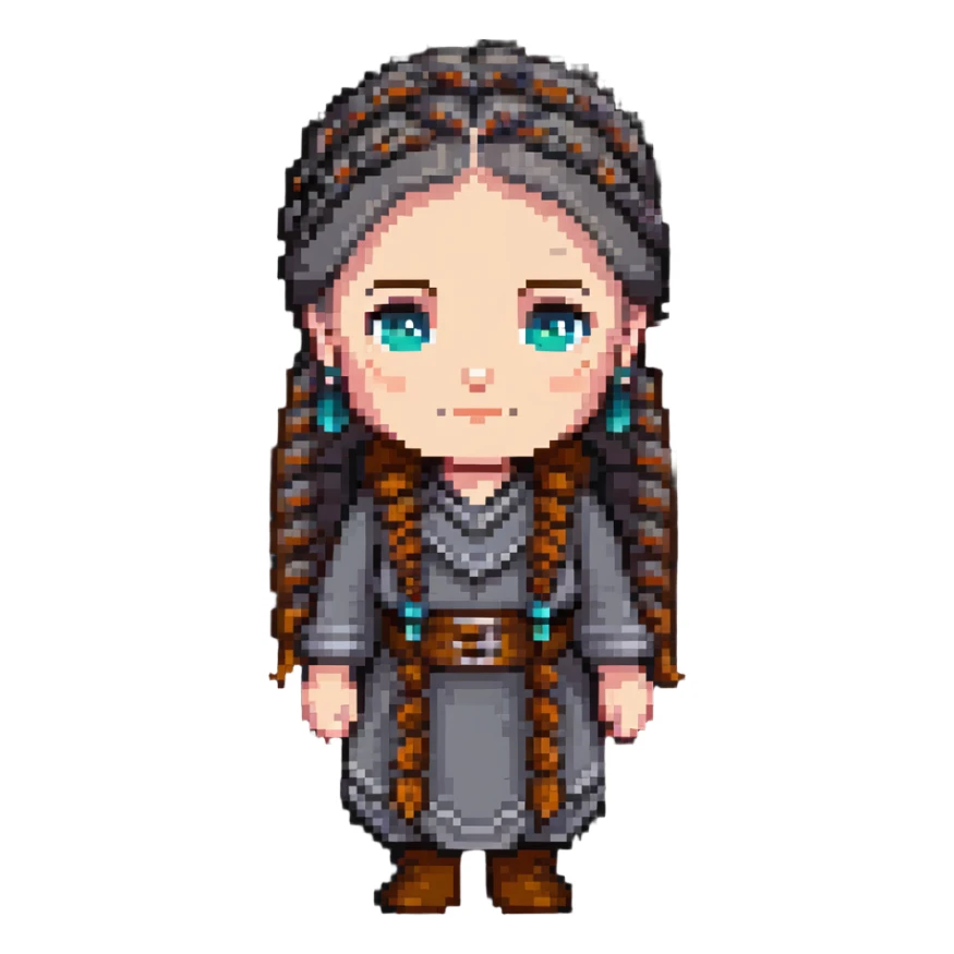 fantasy dwarf woman with braided beard sticker