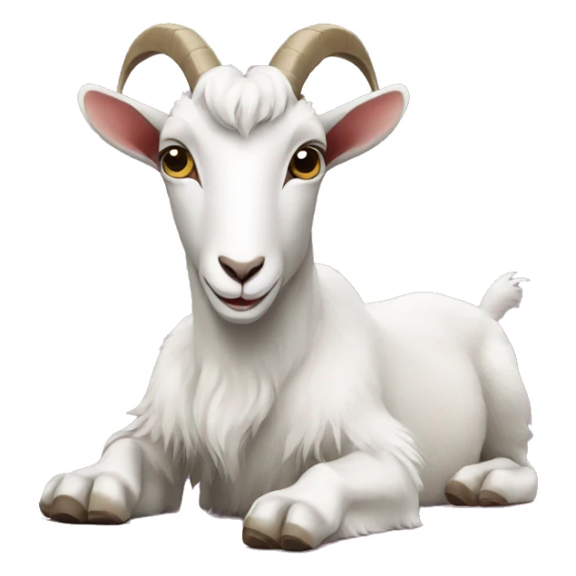 Goat in a meeting with laptop sticker