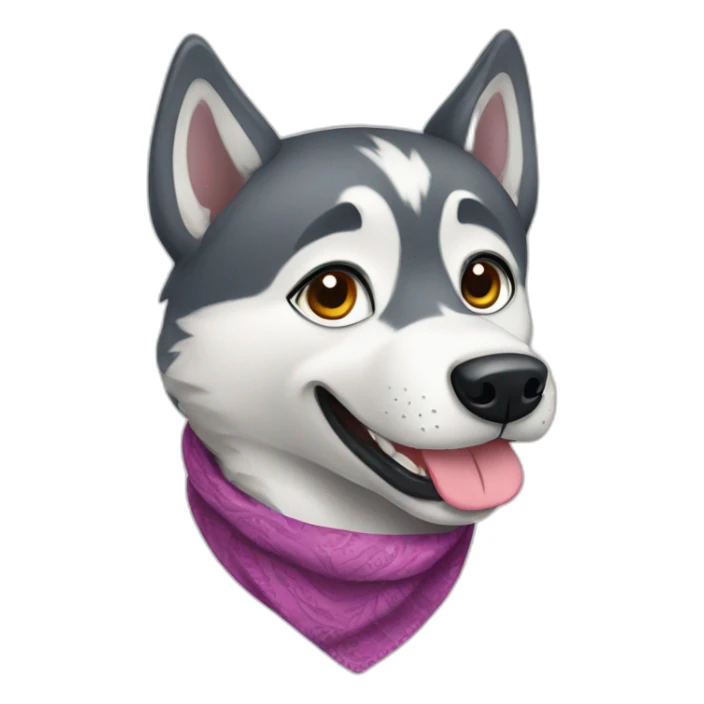 A husky with a foulard  sticker