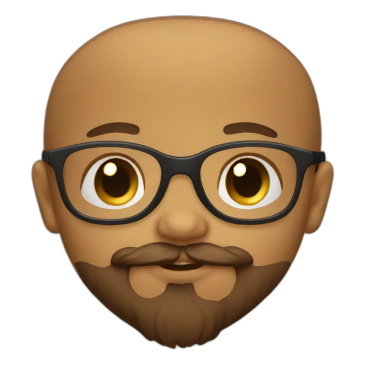 baby with thick glasses and a brown beard sticker