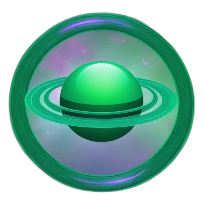 green saturn and purple rings sticker
