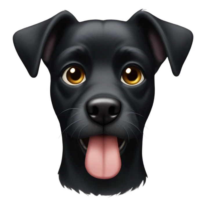 black dog with black beard on chin sticker