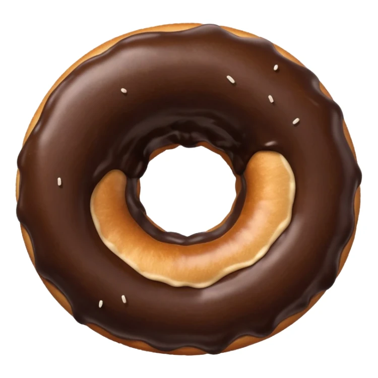 Dark brown donut with hairs coming off sticker