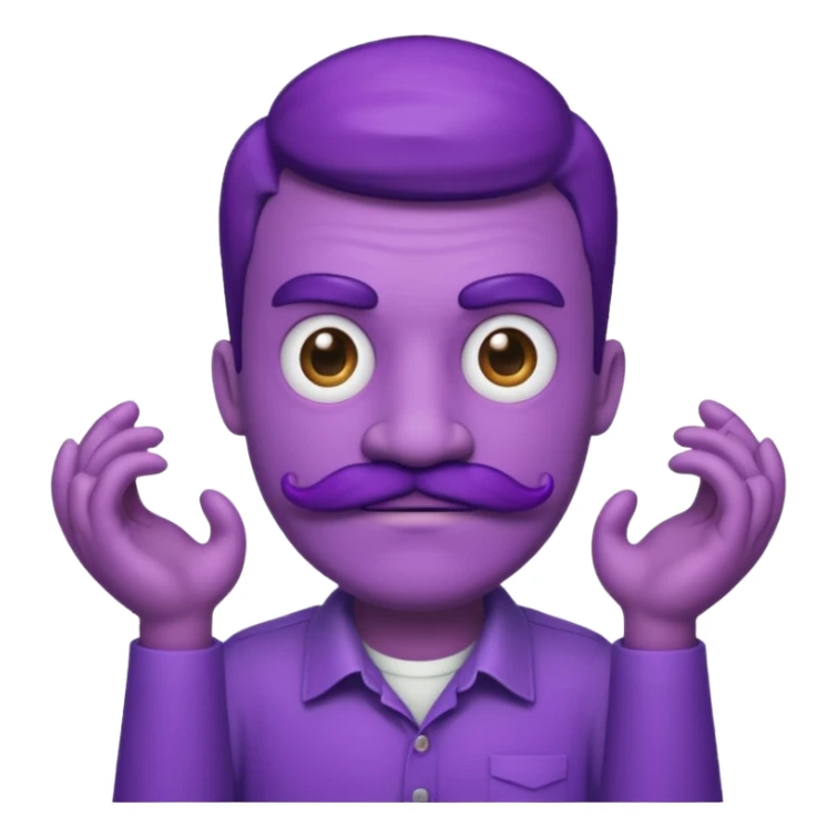 purple monster mustache with shirt sticker