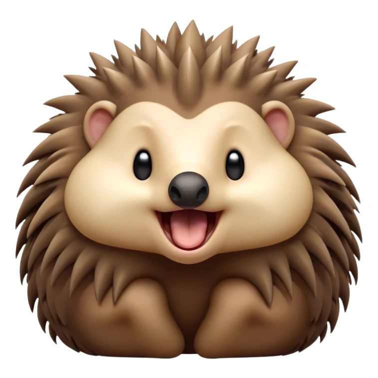 Cinematic Cute Yawning Echidna Portrait Emoji, Head tilted slightly with a dramatic, wide-open yawn, showcasing a soft, downy spiky fur with a slightly drooping snout and small, drowsy eyes, Simplified yet irresistibly adorable features, highly detailed, glowing with a soft, cozy glow, high shine, relaxed yet expressive, stylized with a touch of prickly whimsy, bright and endearing, soft glowing outline, capturing the essence of a sleepy yet affectionate echidna, so drowsy it feels like it could curl up out of the screen for a nap! sticker