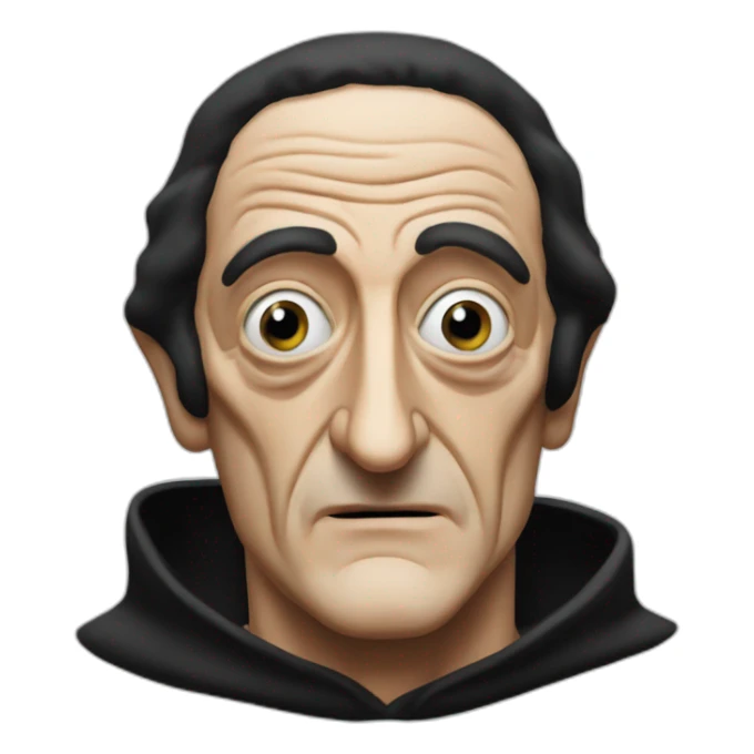 marty feldman black hood squint sticker