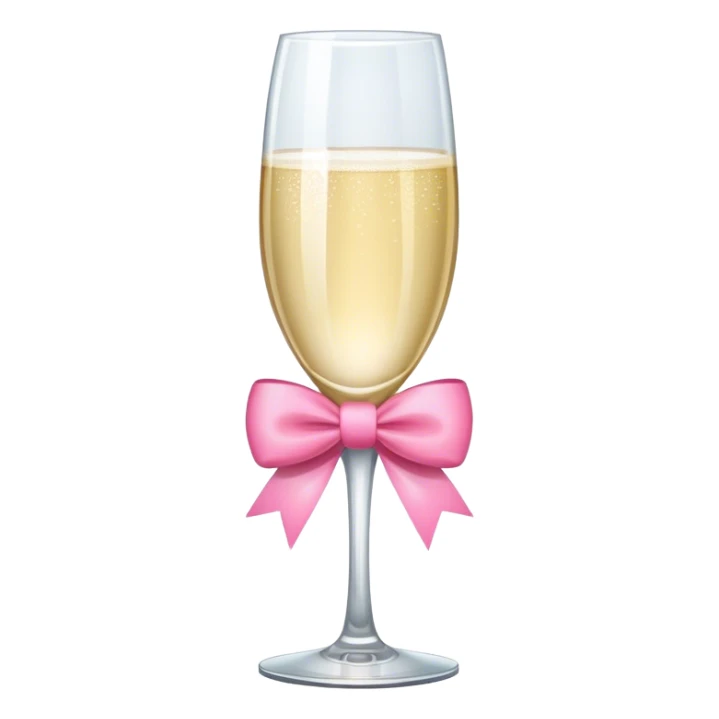 Champagne glass with pink bow  sticker
