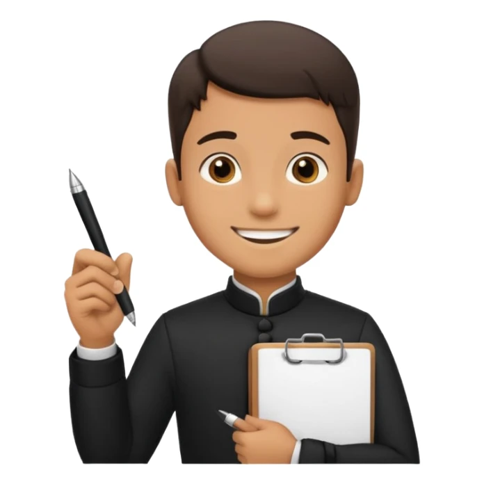 Waiter asking for what you want to eat  sticker