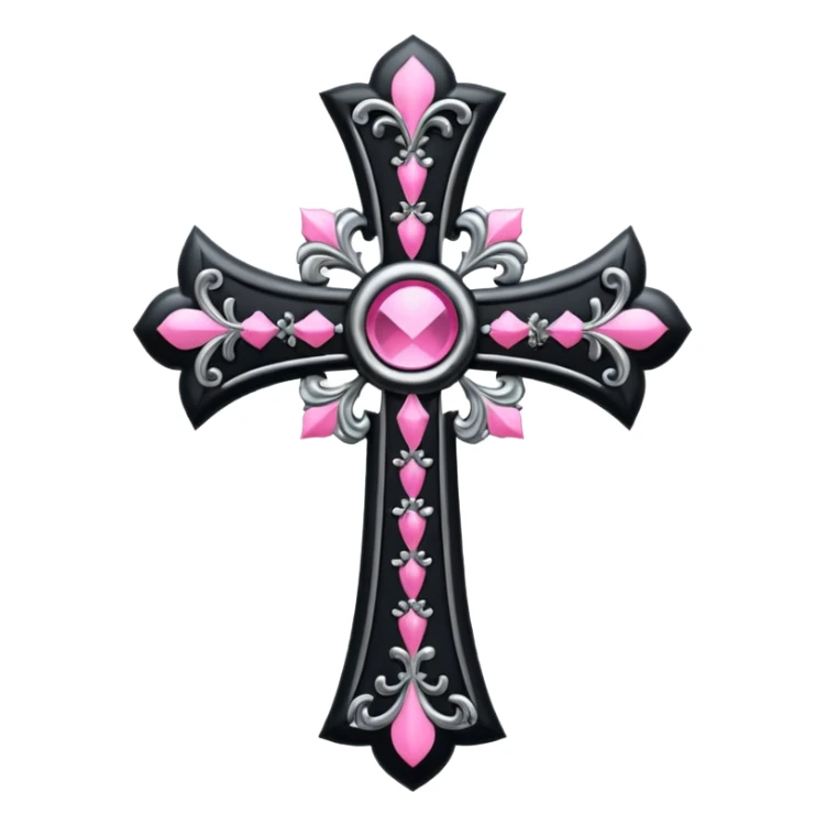 black pink goth cross , no woman sticker