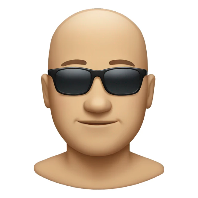 bald man outdoors in sunglasses sticker
