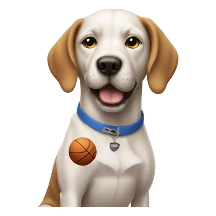 Dog playing basketball sticker