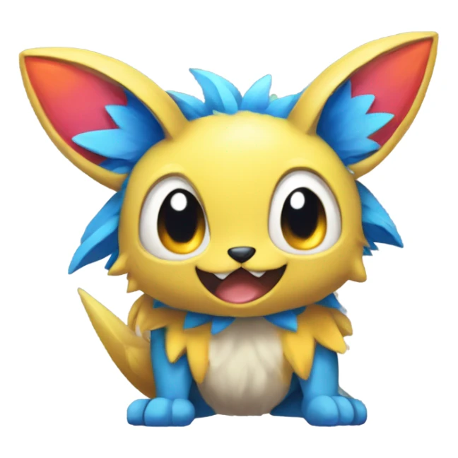 Colorful cute furry anthropomorphic painted Fakémon-Pokémon-creature sticker