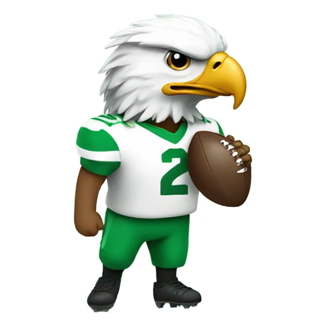 Eagle playing football in Kelly green uniform sticker