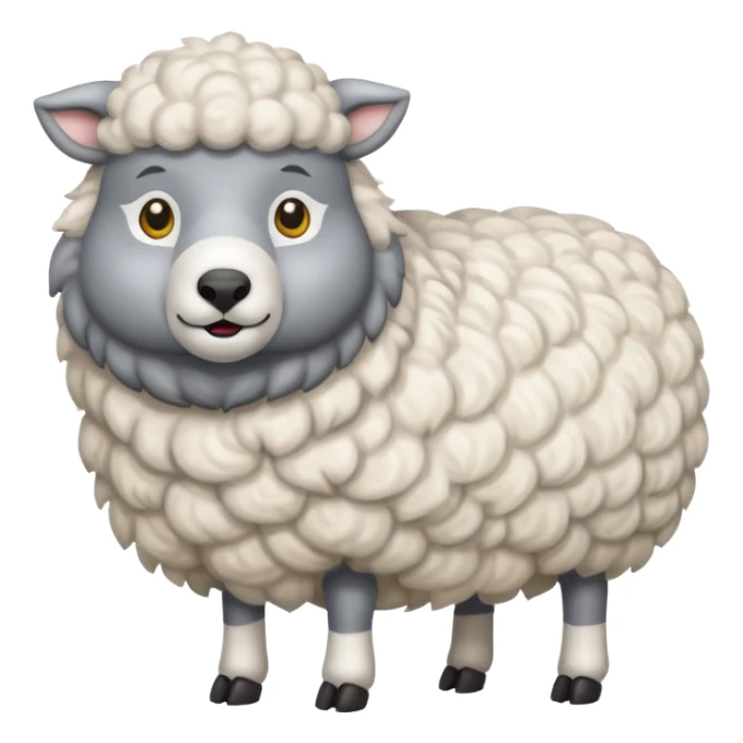 Un lobo y encima una oveja sticker