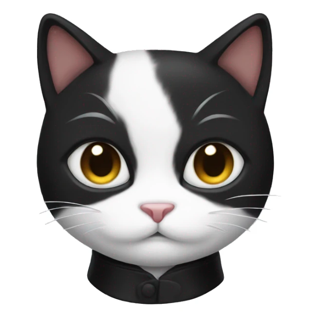 Tuxedo cat with no eyes sticker