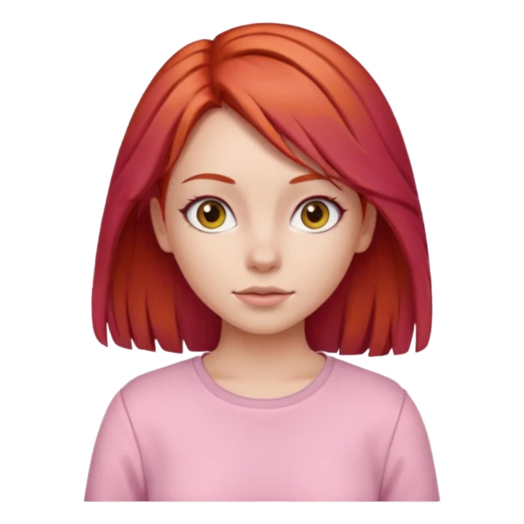 Redhair yoga girl light pink clothes n sticker