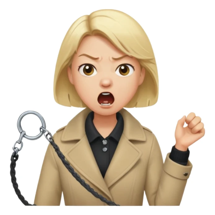 a karen mom yelling at somebody that wont take their dog out sticker