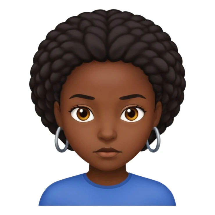 Black girl emoji with a attitude  sticker
