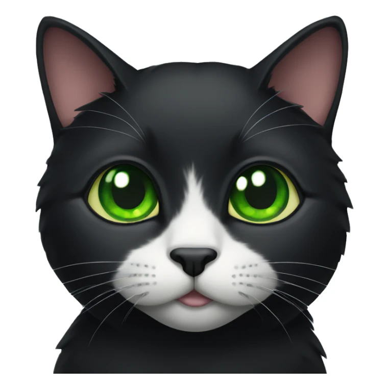 A black cat with green eyes is lying sticker