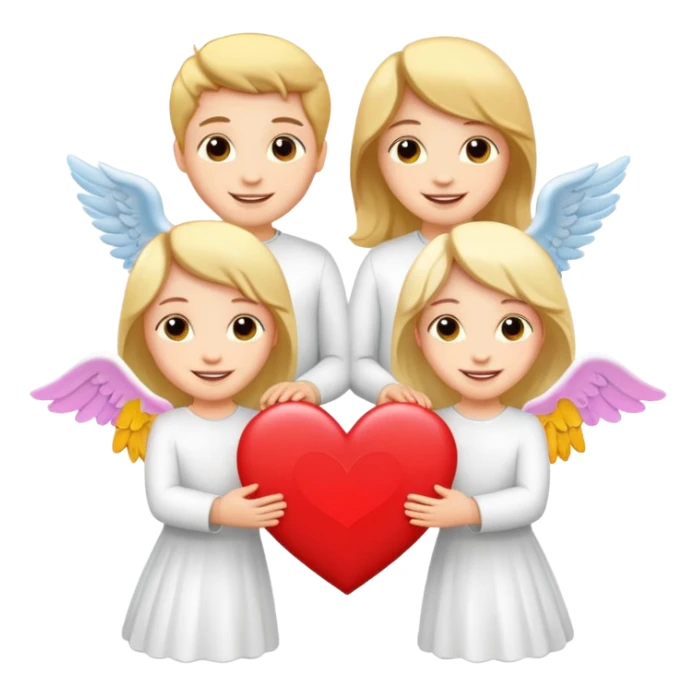 angels holding i love you sign sticker