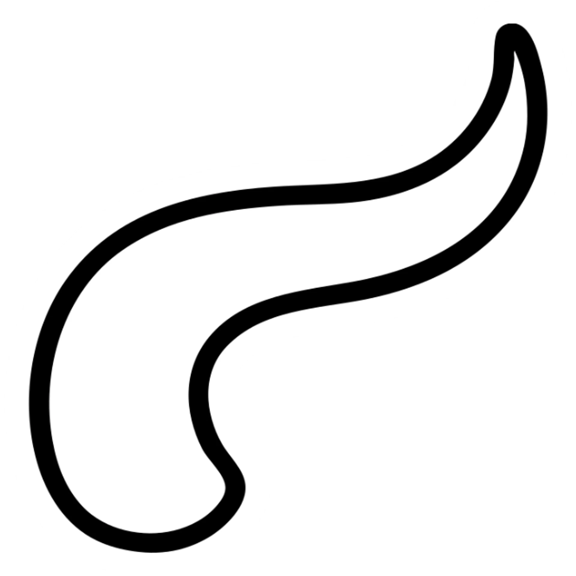 stylized icon of a tail, simple and clear, suitable for use as an icon sticker
