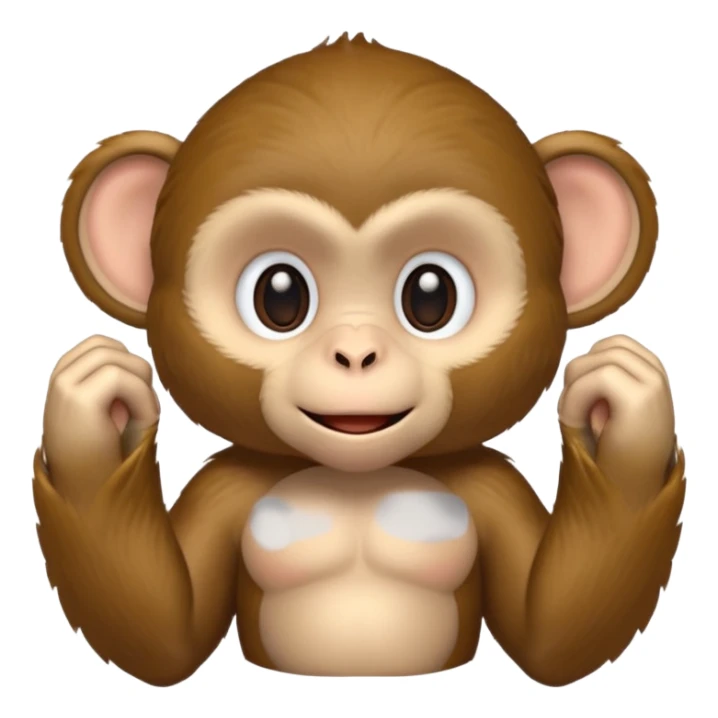 Monkey Showing his waist using both hands keeping the hand above the thighs  sticker