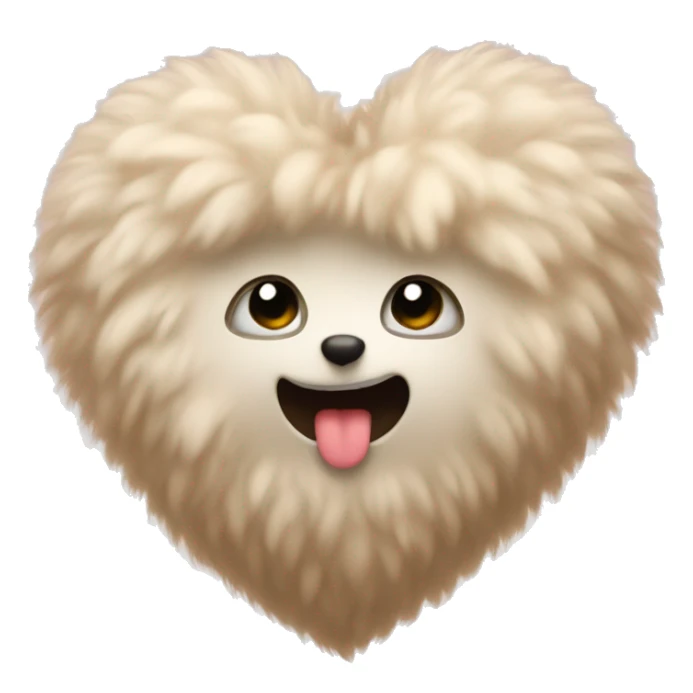 Beige fluffy Heart  sticker