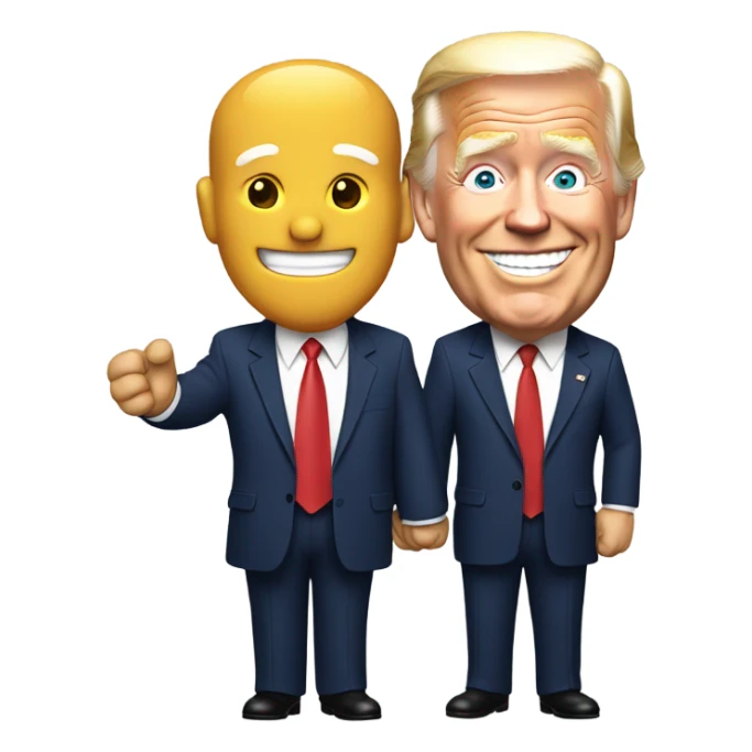 Trump holding hands with Biden  sticker
