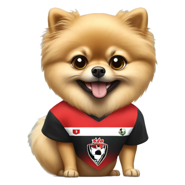 Pomeranian wearing São Paulo soccer tshirt sticker