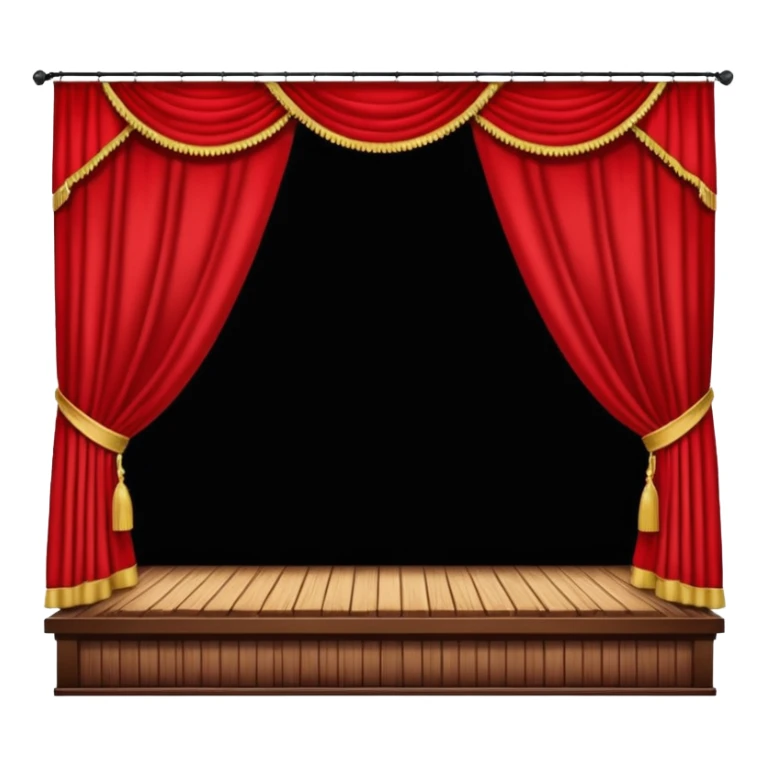 theater, red curtains , wooden stage sticker