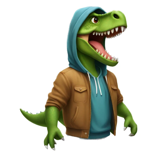 dinosaur wearing a hoodie sticker