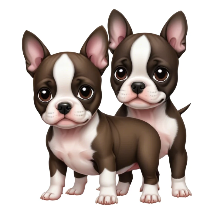 pitbull boston terrier puppies sticker