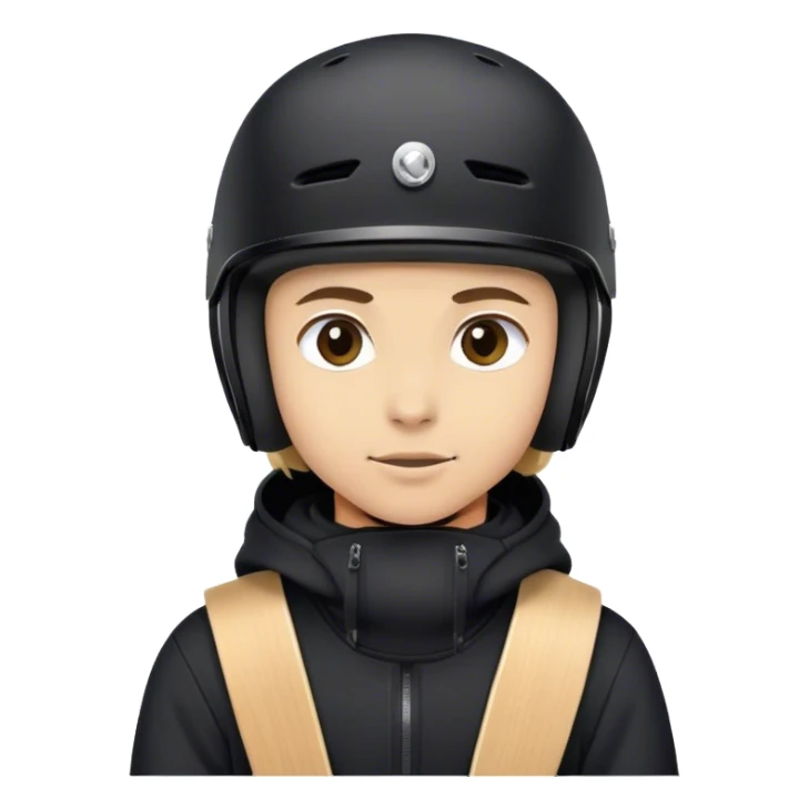 Une personne sur un snowboard jeune avec un casse noir et un Sweat noir sticker