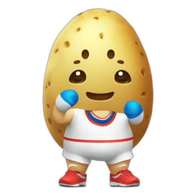 Kawaii potato in tennis uniform sticker