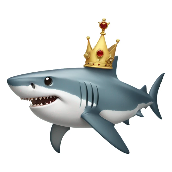 Shark wearing a crown sticker