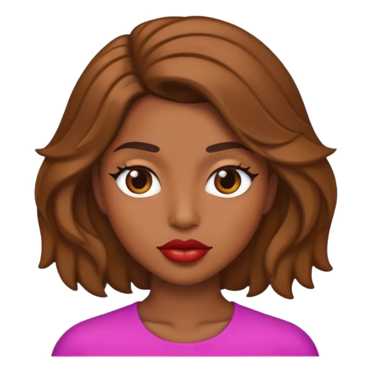 cara con pelo y labios sticker