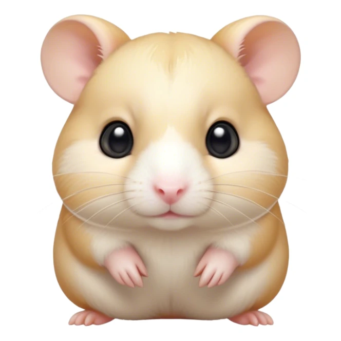 Cinematic Noble Cream Hamster Portrait Emoji, Poised and regal, with a tiny, compact build and a smooth, pristine cream coat, deep-set soulful dark eyes, Simplified yet sharp and sophisticated features, highly detailed, glowing with a soft, dignified glow, high shine, intelligent and energetic, stylized with an air of miniature elegance, focused and attentive, soft glowing outline, capturing the essence of a watchful and confident rodent, so majestic it feels as though it could scurry out of the screen with effortless authority! sticker