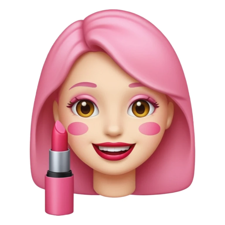 emoji face with lipstick sticker