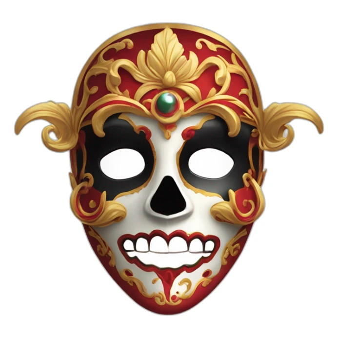 Masque fête des mort espagnol rouge  sticker