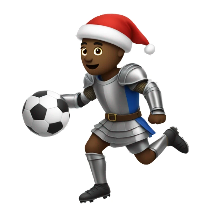 A knight playing soccer against Santa sticker