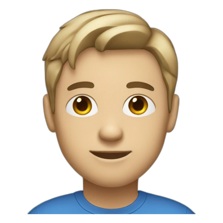 light toned skin programmer with dark short hair in a blue shirt sticker
