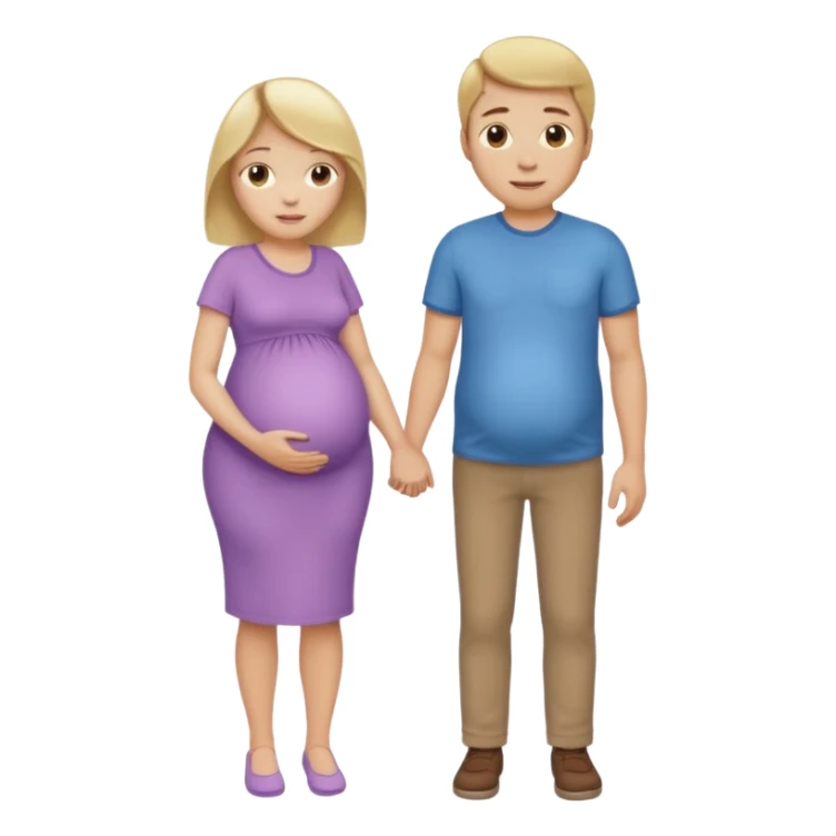 Pregnant blonde with brown haired husband sticker