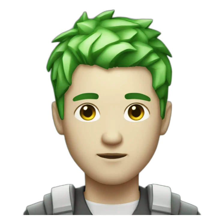 Cyberpunk White men with green gradient and short hair sticker