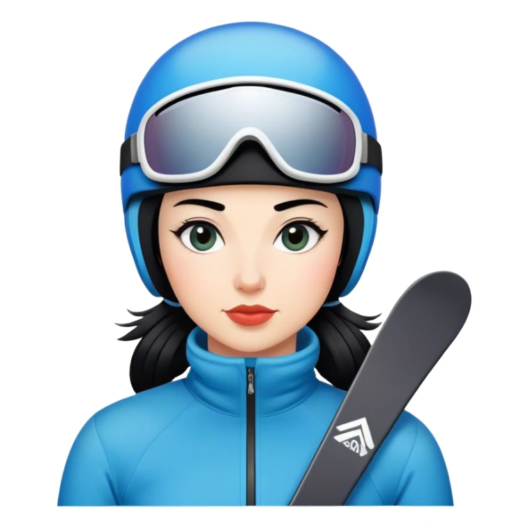 Ski woman downhill squad black hair  sticker