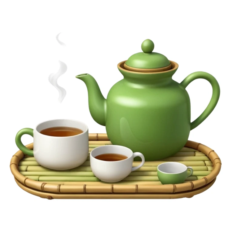 japan bamboo tray with a teapot and cup sticker