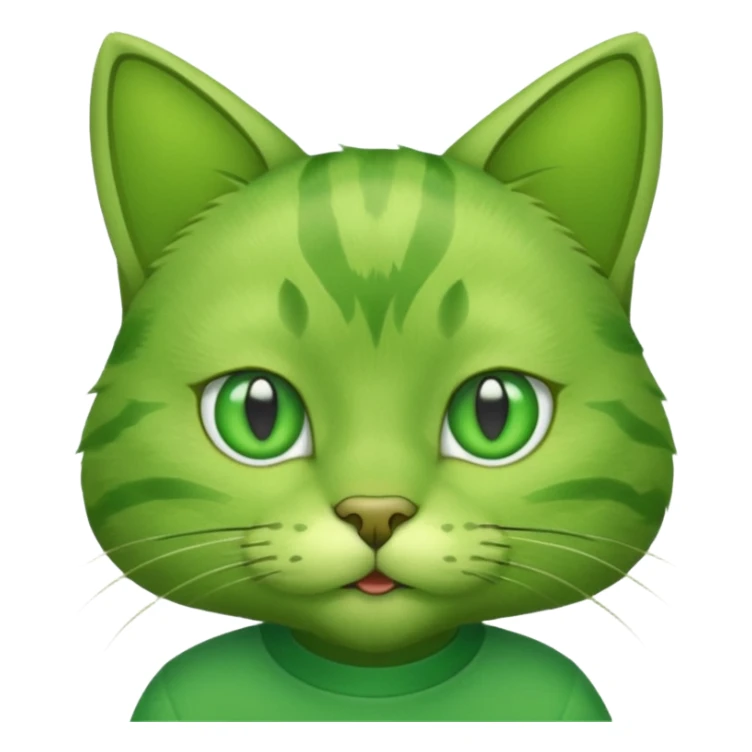 green cat with green shirt sticker