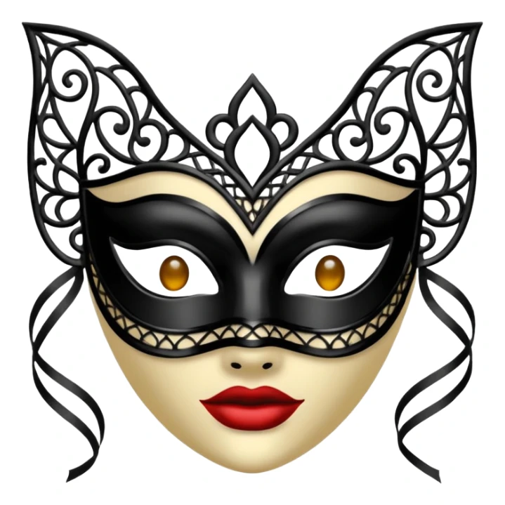 Un masque de balle masqué en dentelle noir sticker