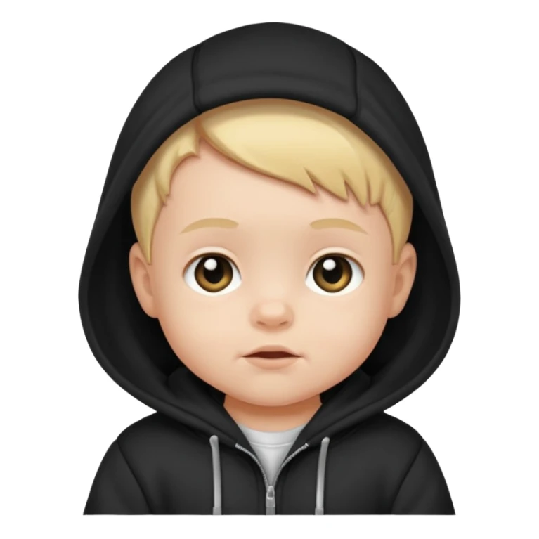baby with black hoodie sticker
