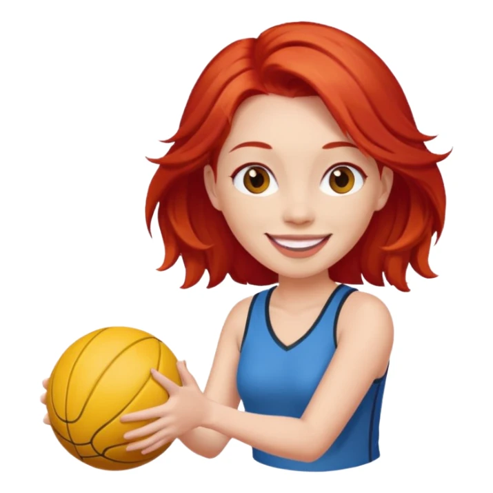 woman who play ball with red hair sticker